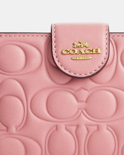 Coach Medium Corner Zip Wallet With Signature Leather