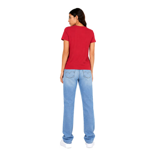 Michael Kors T-Shirt Red Glitter Logo Size S