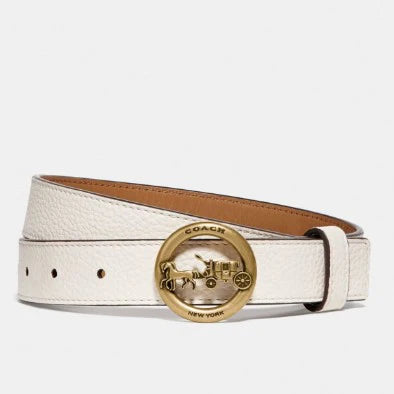 COACH PINK BLOSSOM/GOLD HORSE & CARRIAGE BUCKLE