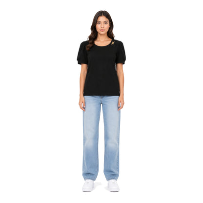 Michael Kors T-Shirt Black With Gold acc