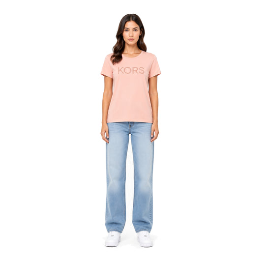 Michael Kors T-Shirt Pink Letters logo Size L