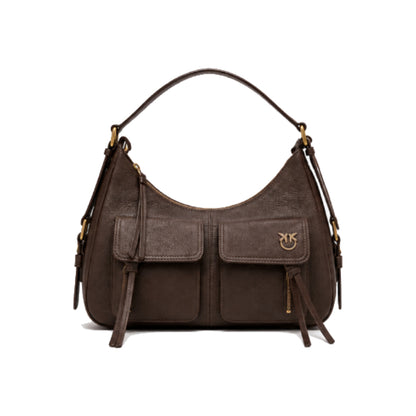 PINKO Cargo Shoulder Bag In Dark Brown