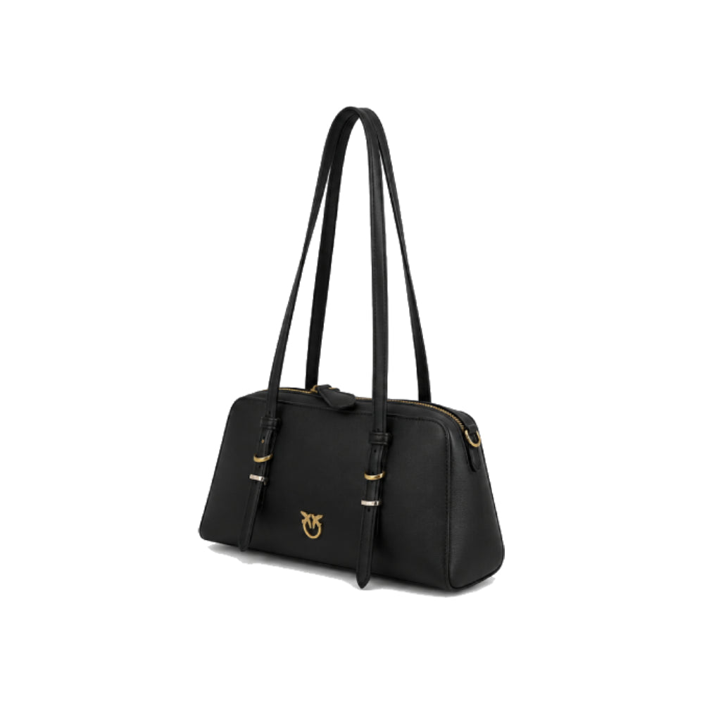 PINKO Escape Horizontal Large Bowling Bag In Black