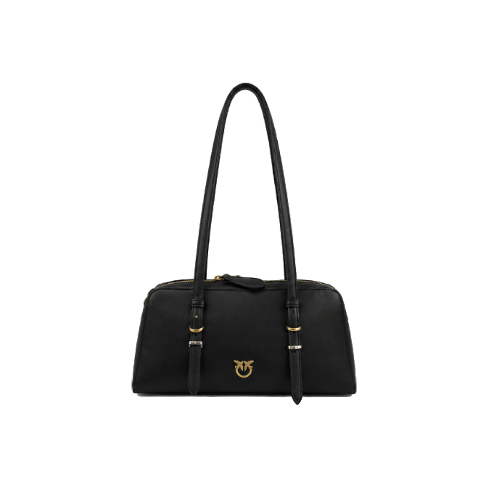 PINKO Escape Horizontal Large Bowling Bag In Black