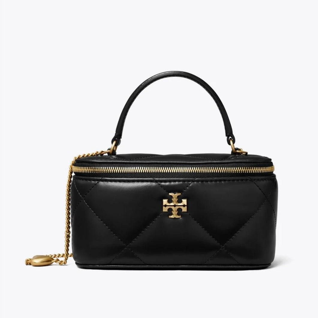 TORY BURCH KIRA CHARM DIAMOND QUILT VANITY CASE