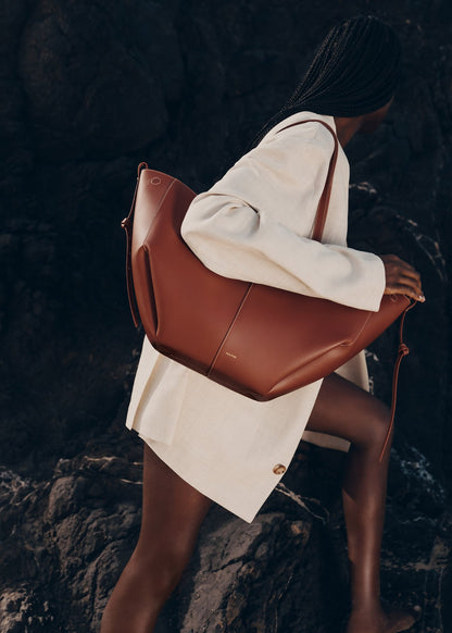 Polene Cyme edition textured cognac