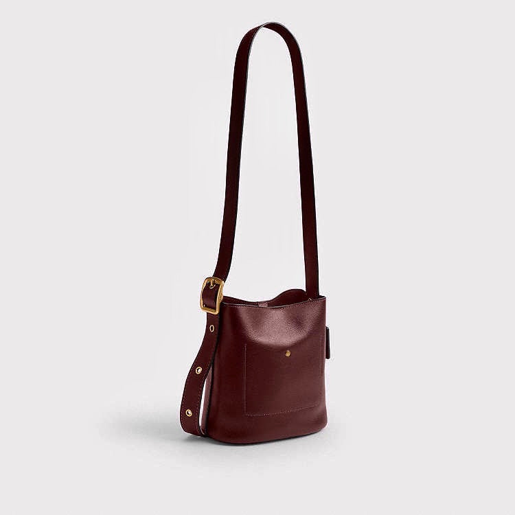 Coach Bleecker Bucket Bag 21 in burgundy