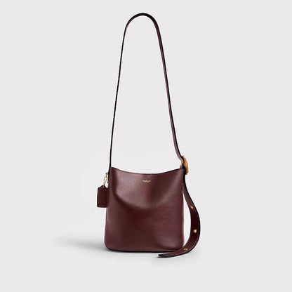 Coach Bleecker Bucket Bag 21 in burgundy