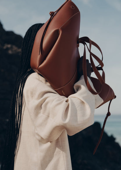 Polene Cyme edition textured cognac