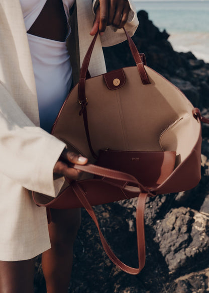 Polene Cyme edition textured cognac