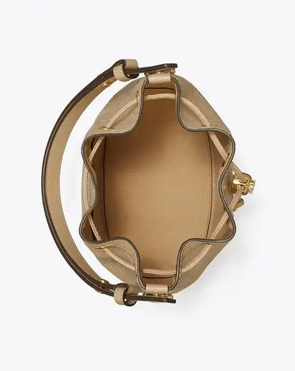 Tory Burch T Monogram bucket bag in beige