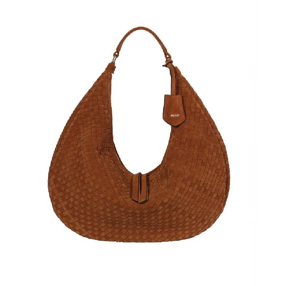 Abro Hobo Nana Leather Suede woven Standard in Cuoio