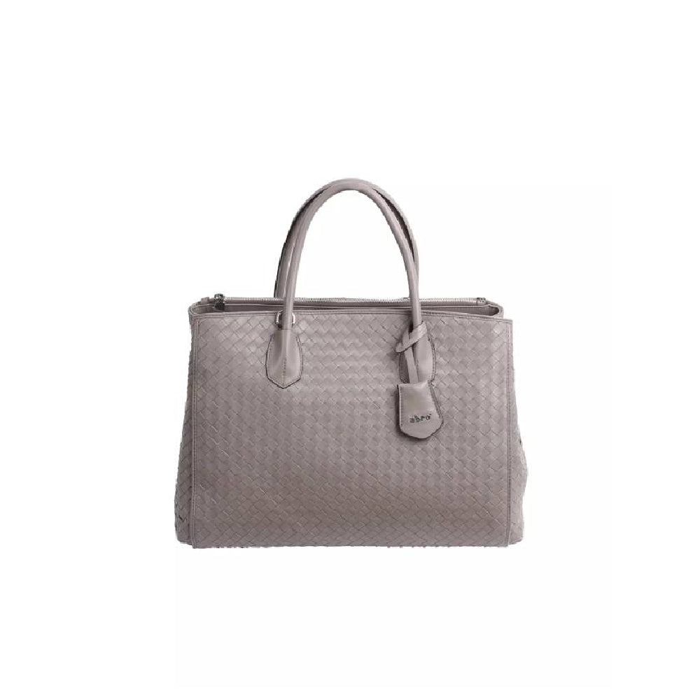 Abro Business Shopper Busy Large Leather Piuma Woven Standard in Grey
