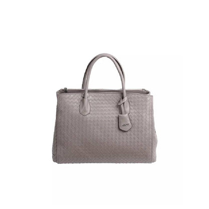 Abro Business Shopper Busy Large Leather Piuma Woven Standard in Grey