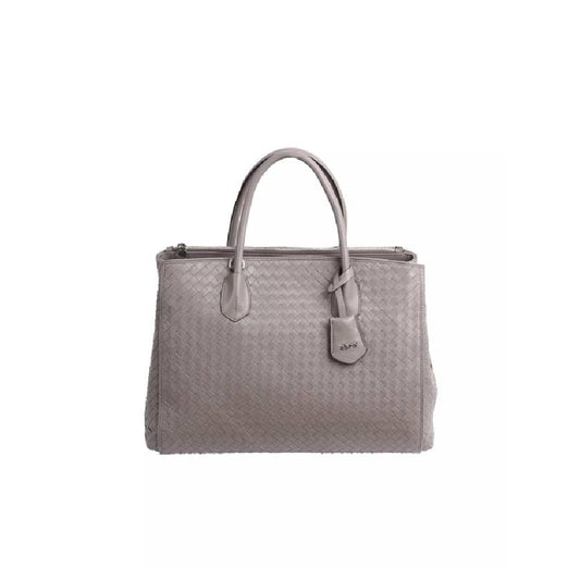 Abro Business Shopper Busy Large Leather Piuma Woven Standard in Grey