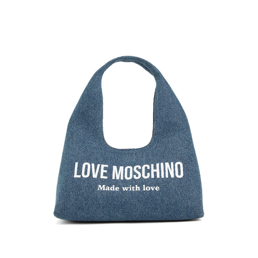 Love Moschino Cut-Out Handle Tote Bag in Denim Jeans