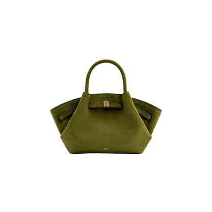 JW PEI Hana Suede Mini Tote Bag in Dark Olive