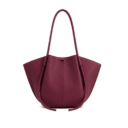 JW PEI Nala Wide Tote Bag in Burgundy Pebbled