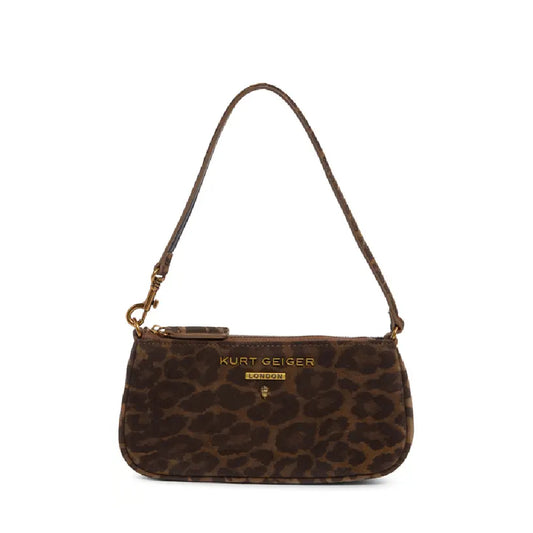 Kurt Geiger Leopard Print Shoulder Bag in Brown