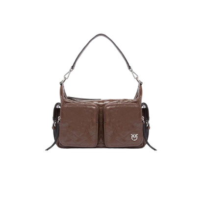 PINKO Cargo Shoulder Bag In Dark Brown