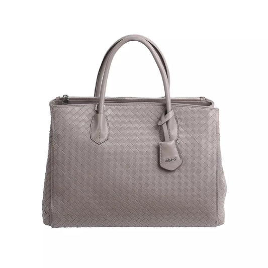 Abro Business Shopper Busy  Medium  Leather Piuma Woven Standard in Grey