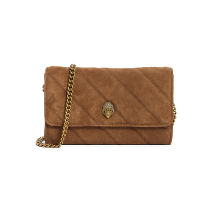 Kurt Geiger Soho Suede Wallet on Chain In Camel