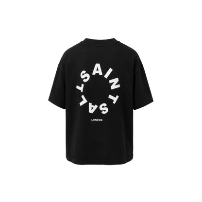 AllSaints Circular Logo T-Shirt In Black