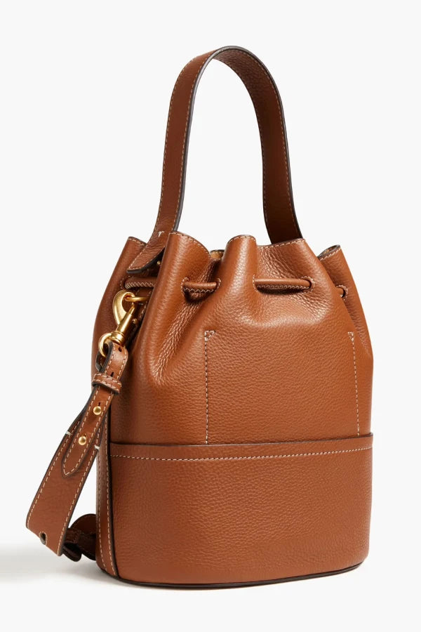 TORY BURCH Rent Miller pebbled-leather bucket