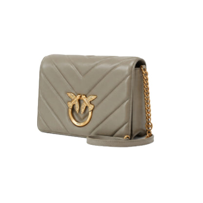 PINKO Love Click Classic large Crossbody Bag In Taupe