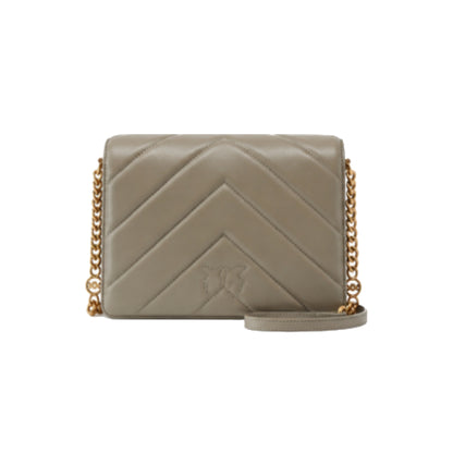 PINKO Love Click Classic large Crossbody Bag In Taupe