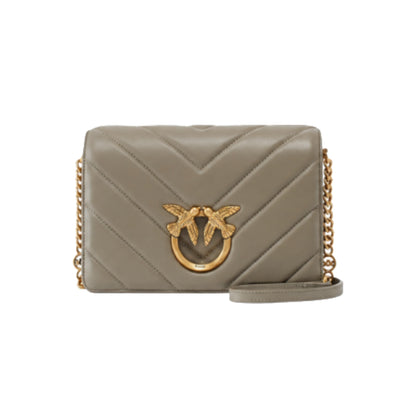 PINKO Love Click Classic large Crossbody Bag In Taupe