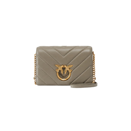PINKO Love Click Classic Mini Crossbody Bag In Taupe
