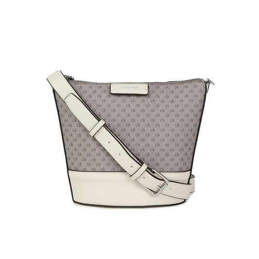Calvin Klein White Solid Sling Bag with Detachbale Strap
