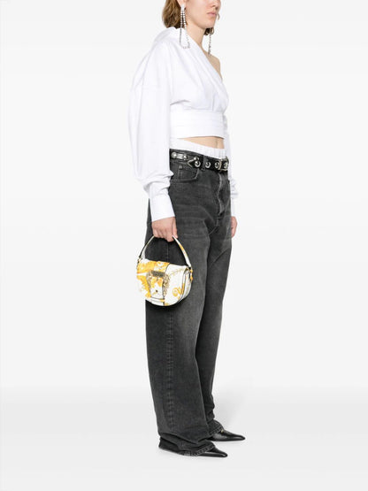 VERSACE COUTURE FAUX-LEATHER CROSSBODY BAG IN WHITE