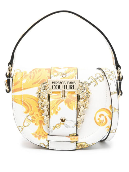 VERSACE COUTURE FAUX-LEATHER CROSSBODY BAG IN WHITE