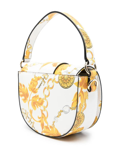 VERSACE COUTURE FAUX-LEATHER CROSSBODY BAG IN WHITE
