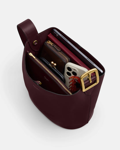 Coach Bleecker Bucket Bag in Burgundy