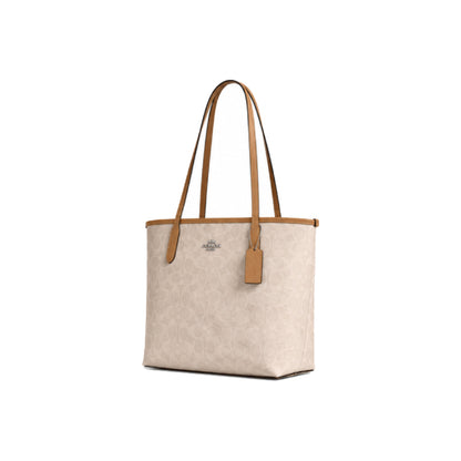 Coach Station Tote Bag Signature Canvas in Chalk