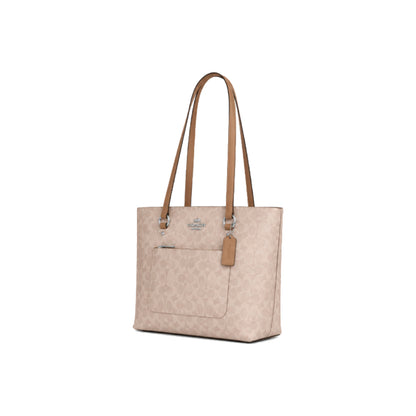 Coach City Tote Bag in Signature Canvas in Chalk