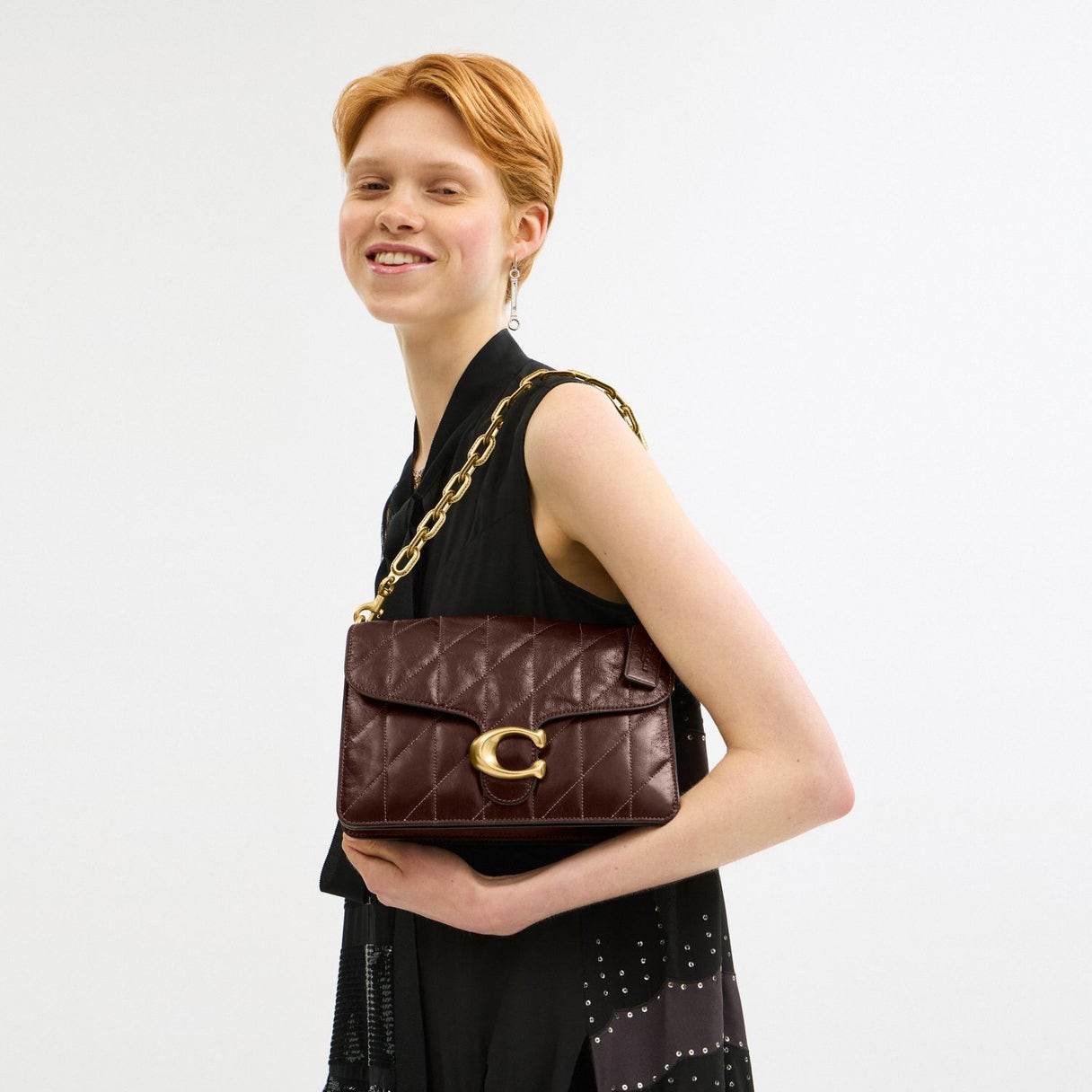 Coach Chain Tabby Shoulder Bag 35 With Quilting