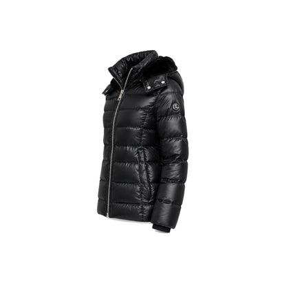 Calvin Klein Puffer Coat with Glossy Finish and Faux-Fur Hood in Black