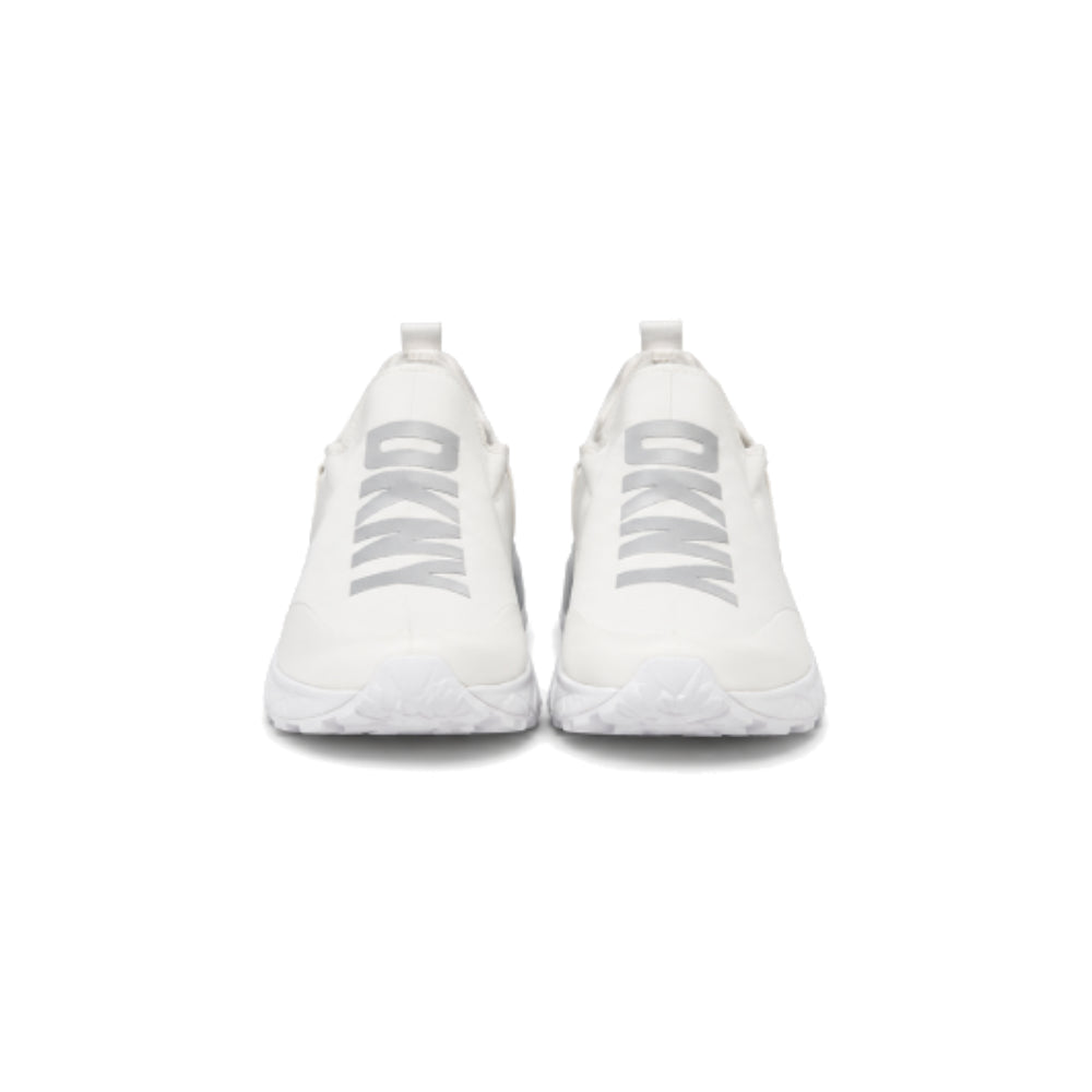 DKNY Kari Women's Slip-On Sneaker In White & Silver