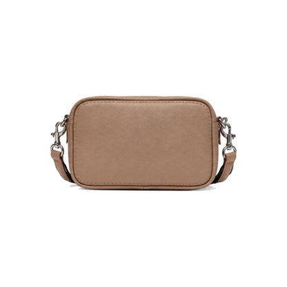 DKNY Nessa Camera Bag with Logo Jacquard Strap In Cappuccino