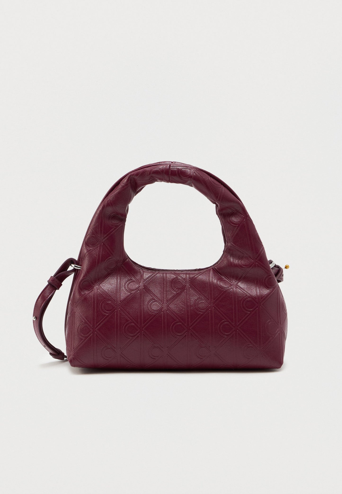 Calvin Klein Puffer Emblem Logo Small Bag in burgundy