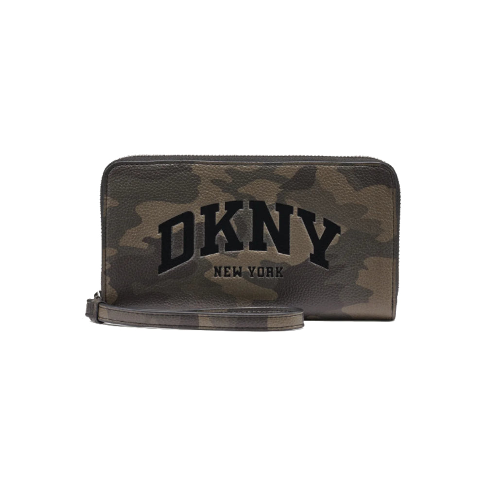 DKNY Paula Large Zip Around Wallet with Wristlet in Camouflage