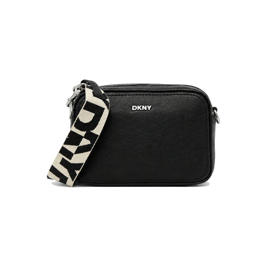 DKNY Nessa Camera Bag with Logo Jacquard Strap In Black