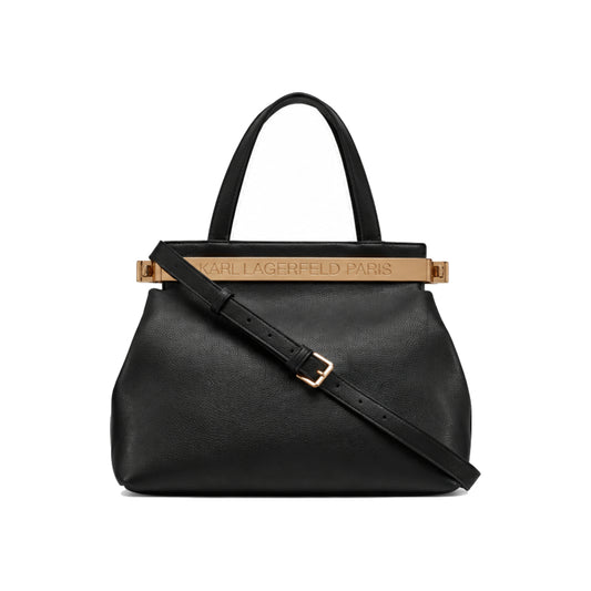 Karl Lagerfeld Paris Jacqueline Medium Leather Satchel In Black