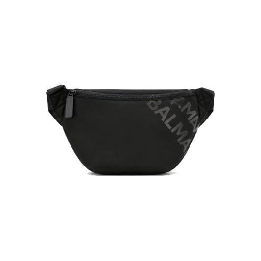 Balmain Logo Crossbody Belt Bag In Black