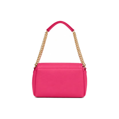 Bebe Logo Shoulder Bag with Gold Chain Strap in Pink