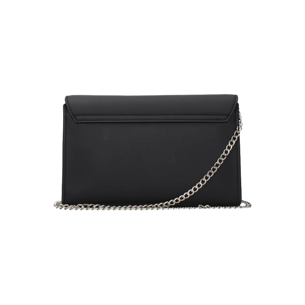 Love Moschino Gold Silver Chain Crossbody Bag in Black
